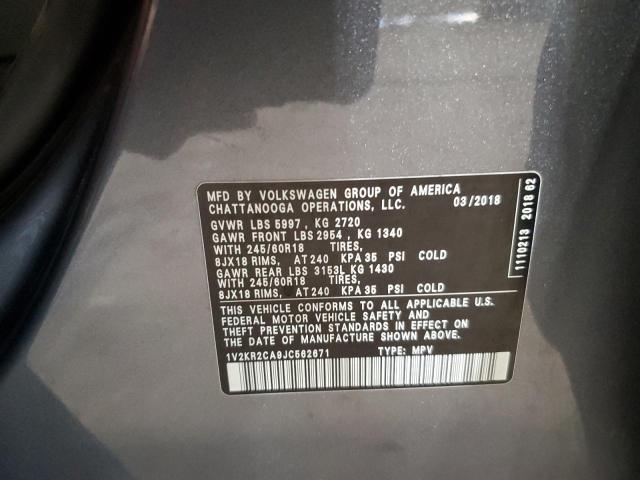 2018 VOLKSWAGEN ATLAS SE 1V2KR2CA9JC562671