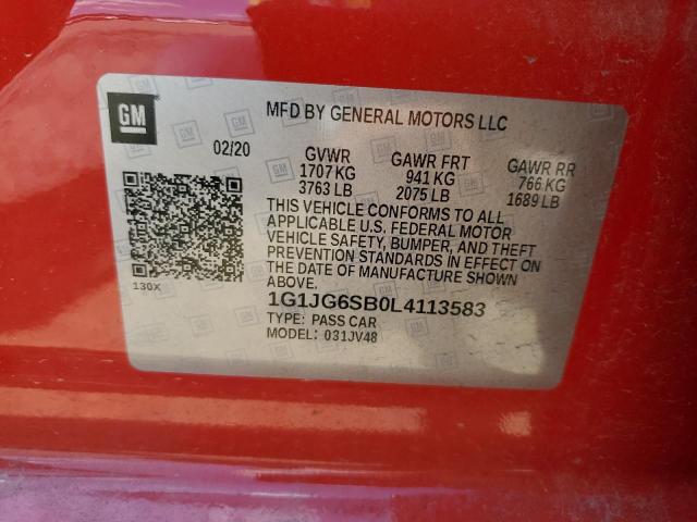 2020 CHEVROLET SONIC 1G1JG6SB0L4113583