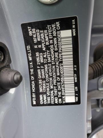 2018 HONDA CIVIC EX SHHFK7H58JU400872