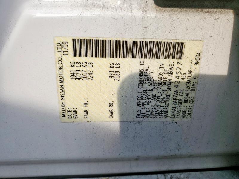 2010 NISSAN ALTIMA BAS - 1N4AL2AP7AN424577