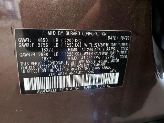 2021 SUBARU OUTBACK LI 4S4BTANC5M3117596