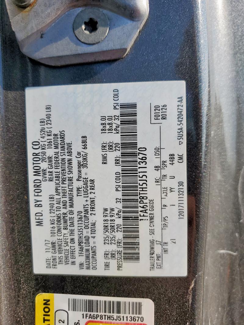 2018 FORD MUSTANG - 1FA6P8TH5J5113670