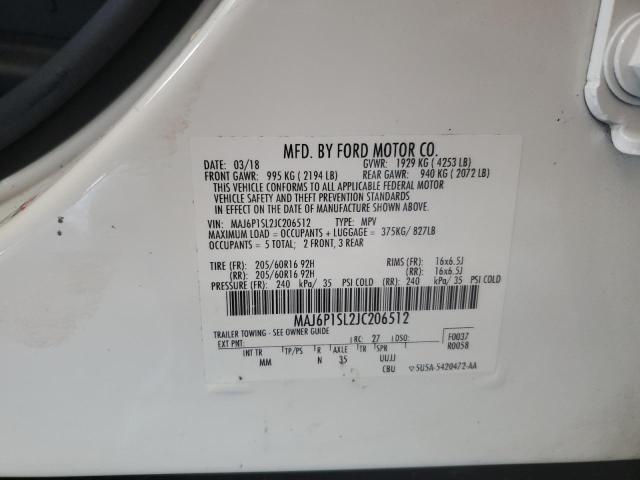 2018 FORD ECOSPORT S MAJ6P1SL2JC206512