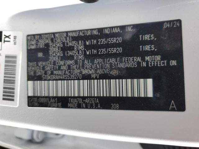 2024 TOYOTA HIGHLANDER 5TDKDRAH4RS539270