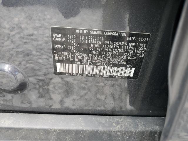 2021 SUBARU OUTBACK PR 4S4BTACC3M3192333