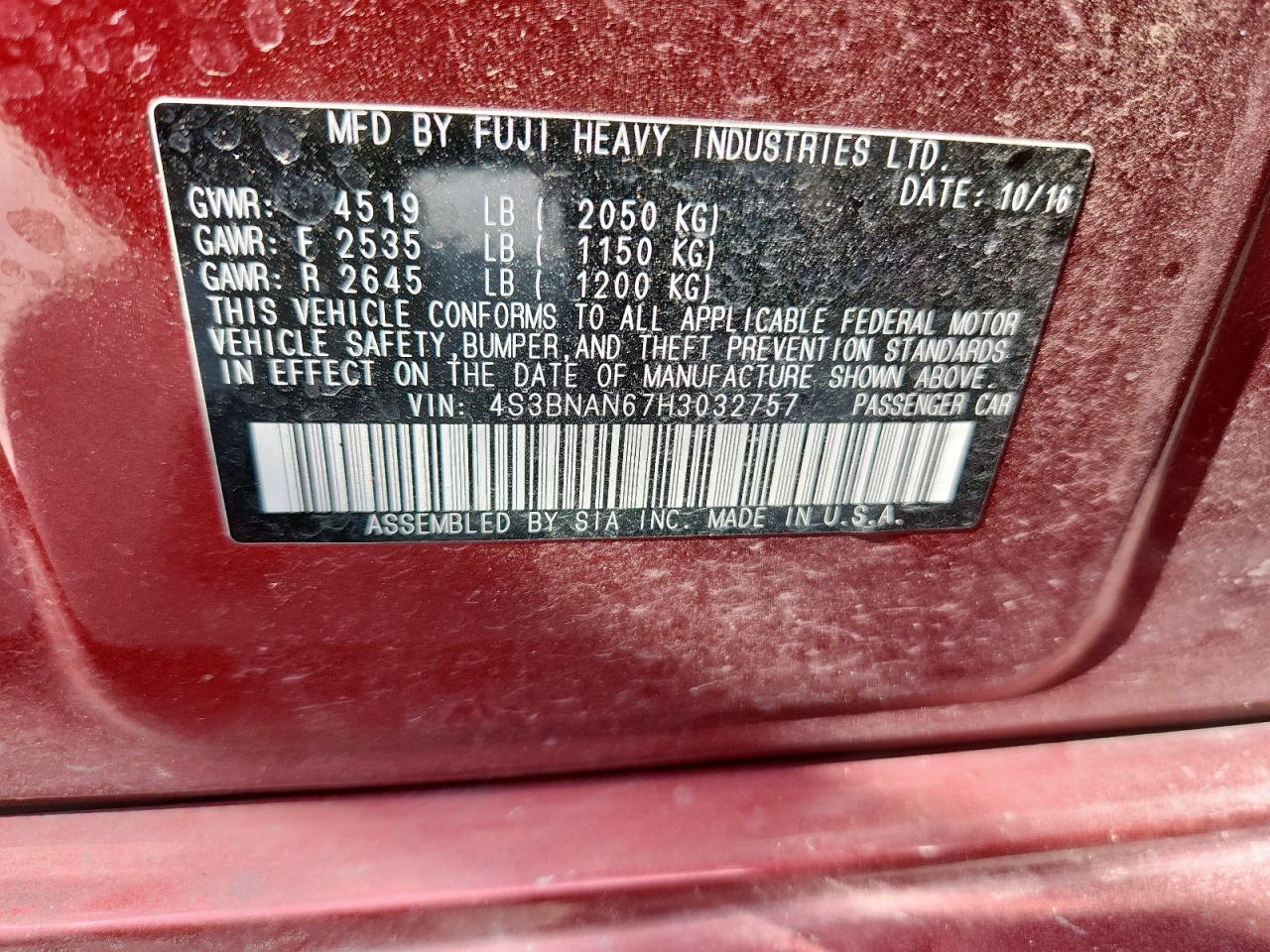 SUBARU LEGACY 2.5I LIMITED