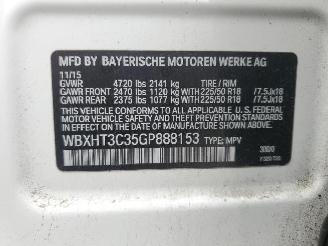 2016 BMW X1 XDRIVE2 WBXHT3C35GP888153