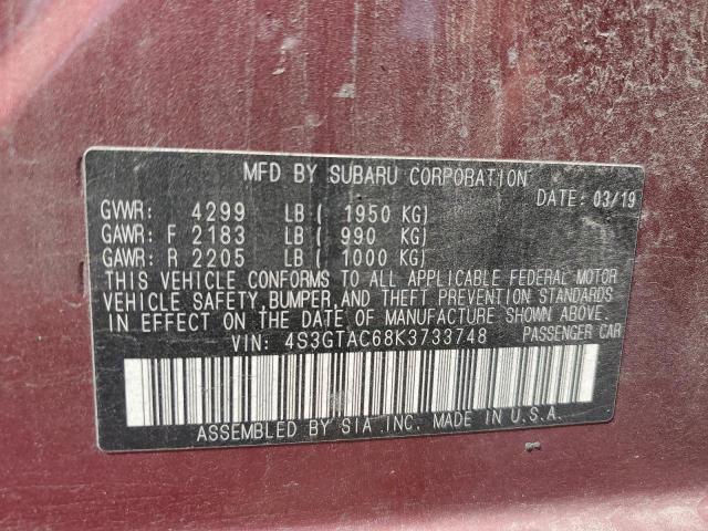 2019 SUBARU IMPREZA PR 4S3GTAC68K3733748