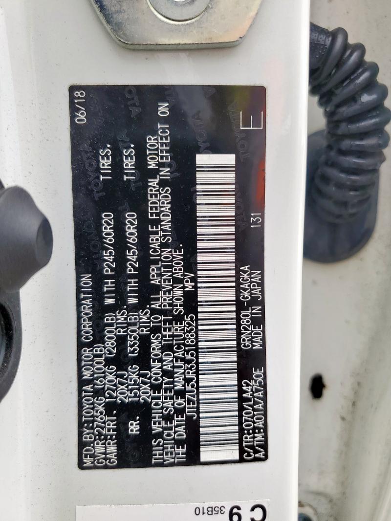 2018 TOYOTA 4RUNNER SR JTEZU5JR3J5188325