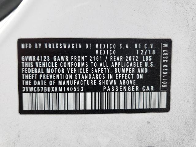 2019 VOLKSWAGEN JETTA S 3VWC57BUXKM140593