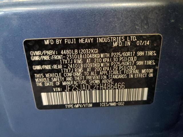 2015 SUBARU FORESTER 2 JF2SJADC2FH486466