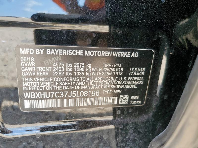 2018 BMW X1 SDRIVE2 WBXHU7C37J5L08196