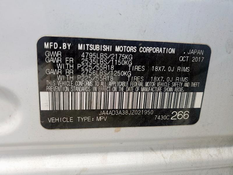 2018 MITSUBISHI OUTLANDER JA4AD3A38JZ021950