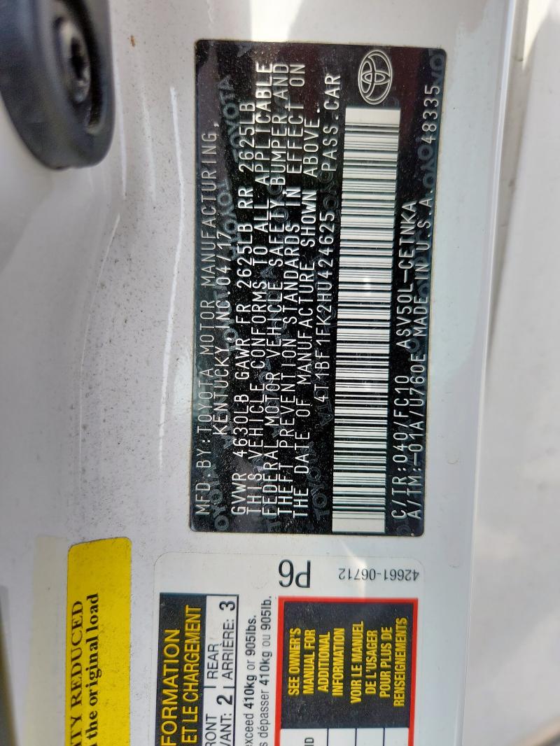 2017 TOYOTA CAMRY LE - 4T1BF1FK2HU424625