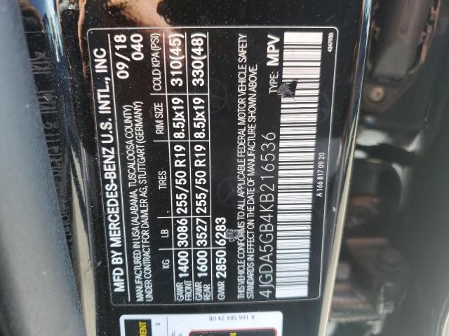 2019 MERCEDES-BENZ GLE 400 4M 4JGDA5GB4KB216536