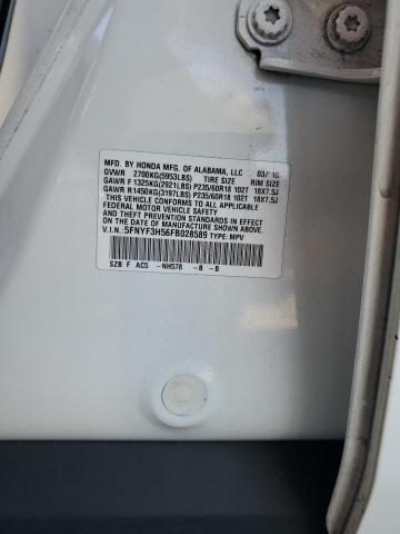 2015 HONDA PILOT EXL 5FNYF3H56FB028589