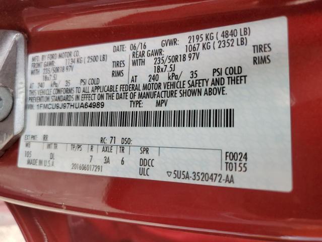 2017 FORD ESCAPE TIT 1FMCU9J97HUA64989