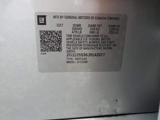 2018 CHEVROLET IMPALA PRE 2G1125S36J9142677