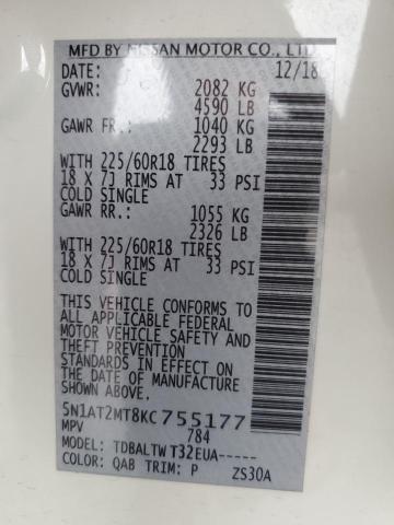 2019 NISSAN ROGUE S 5N1AT2MT8KC755177