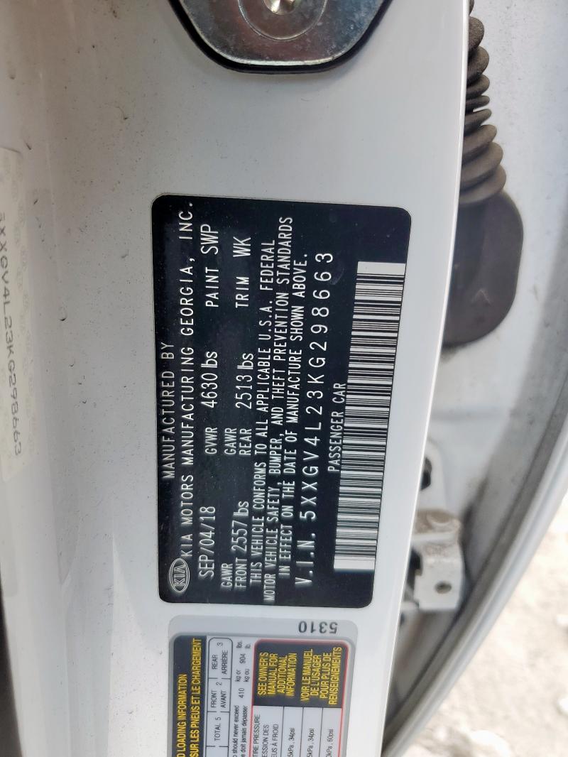 2019 KIA OPTIMA SXL 5XXGV4L23KG298663