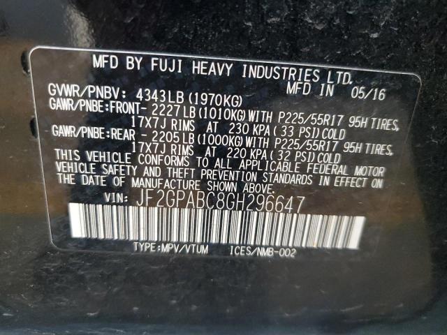 2016 SUBARU CROSSTREK PREMIUM JF2GPABC8GH296647