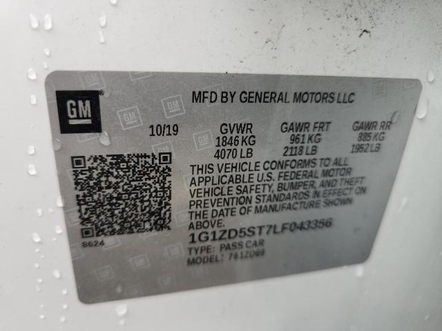 2020 CHEVROLET MALIBU LT 1G1ZD5ST7LF043356