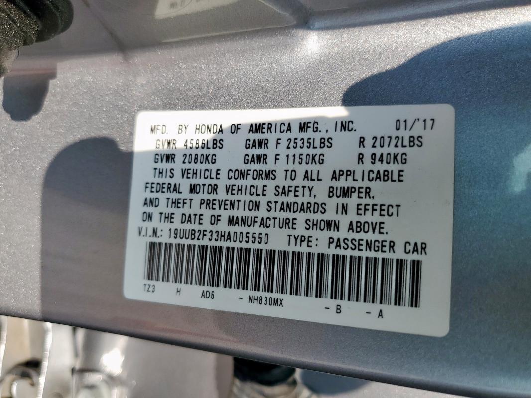2017 ACURA TLX 19UUB2F33HA005550