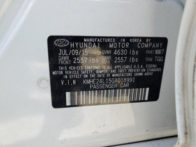 2016 HYUNDAI SONATA HYB - KMHE24L15GA018991