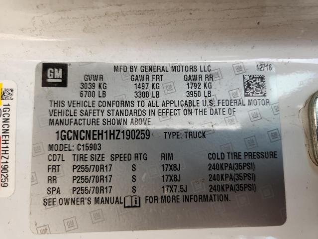 2017 CHEVROLET 1500 1GCNCNEH1HZ190259