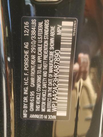 2017 PORSCHE CAYENNE WP1AA2A23HKA87890