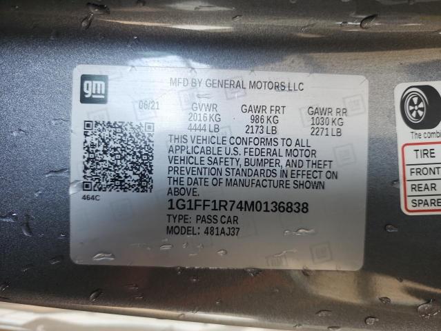 2021 CHEVROLET CAMARO LZ 1G1FF1R74M0136838