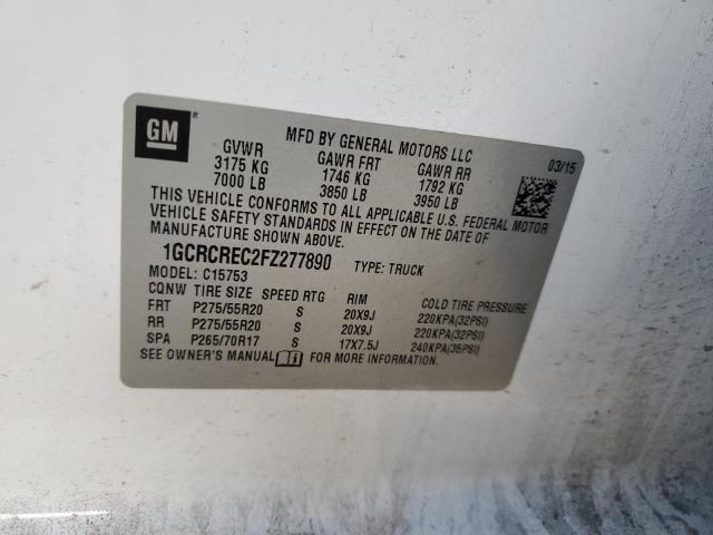 2015 CHEVROLET SILVERADO - 1GCRCREC2FZ277890