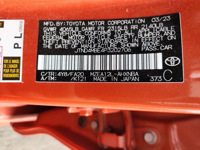 2023 TOYOTA COROLLA SE JTND4MBE4P3202706