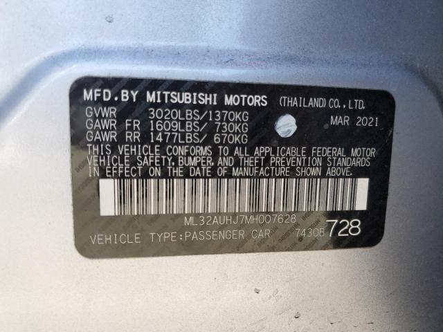 2021 MITSUBISHI MIRAGE ES ML32AUHJ7MH007628