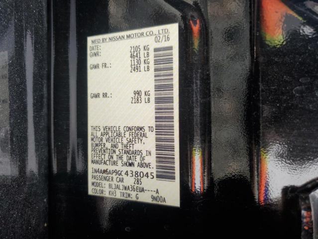 2016 NISSAN MAXIMA 3.5 1N4AA6AP9GC438045