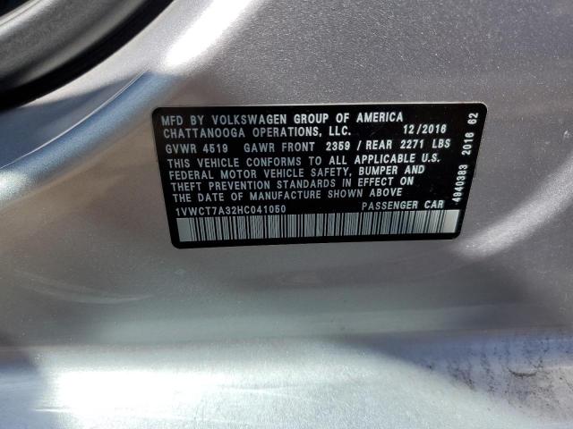 2017 VOLKSWAGEN PASSAT SEL 1VWCT7A32HC041050