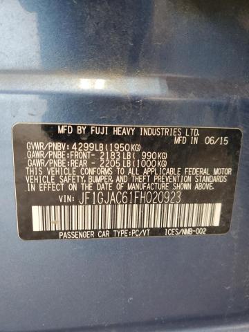 2015 SUBARU IMPREZA PR JF1GJAC61FH020923