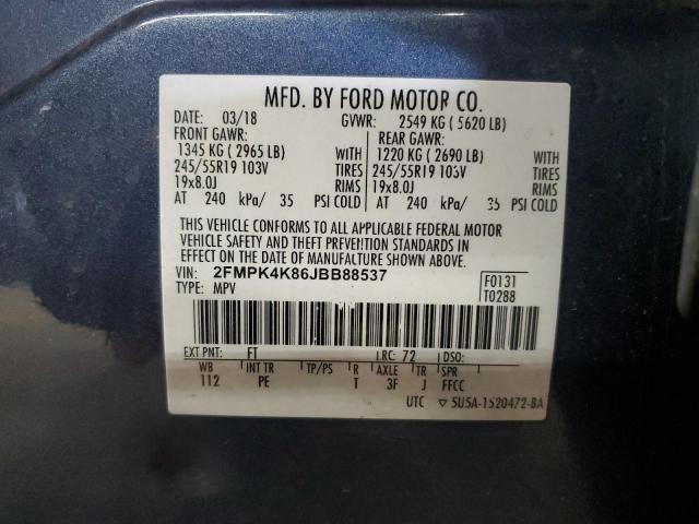 2018 FORD EDGE TITANIUM 2FMPK4K86JBB88537