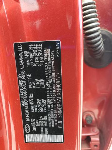 2022 HYUNDAI TUCSON SEL 5NMJB3AEXNH084717