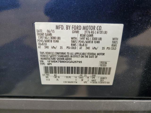 2016 FORD EXPLORER 1FM5K7B80GGA25795
