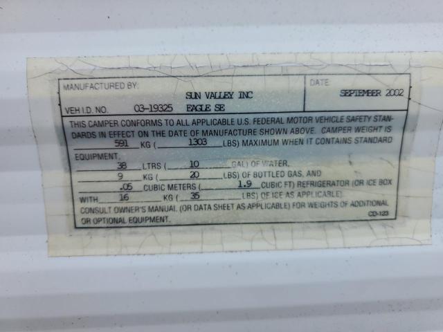 2002 SUNLINE SUNBIRDIII #3273928786