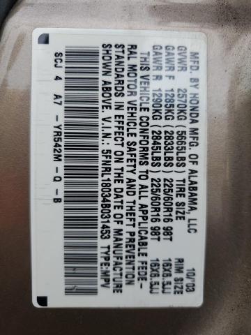 2004 HONDA ODYSSEY EX #3302816902