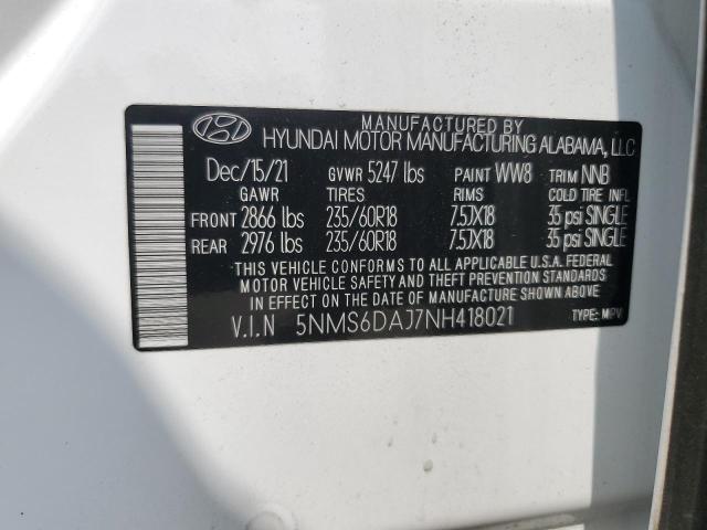 2022 HYUNDAI SANTA FE S 5NMS6DAJ7NH418021