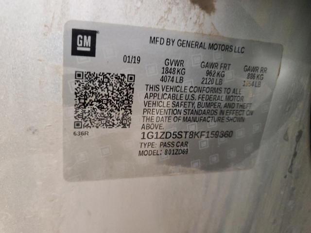 2019 CHEVROLET MALIBU LT - 1G1ZD5ST8KF159860
