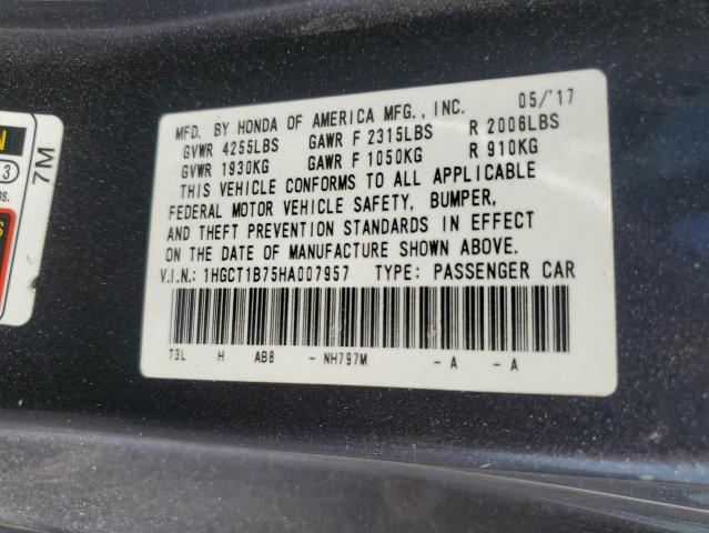 2017 HONDA ACCORD EX - 1HGCT1B75HA007957