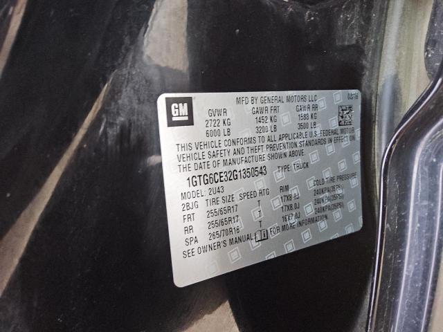 2016 GMC CANYON SLE 1GTG6CE32G1350543