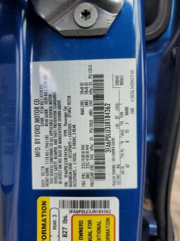 2018 FORD FUSION SE HYBRID 3FA6P0LU3JR184362
