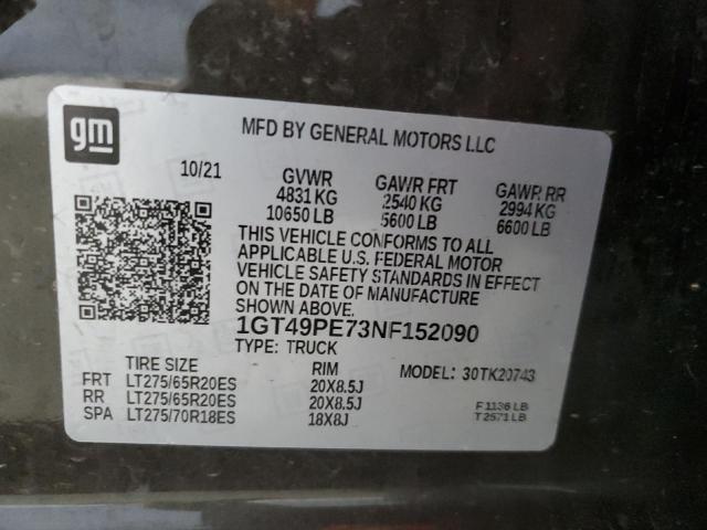 2022 GMC SIERRA K25 - 1GT49PE73NF152090