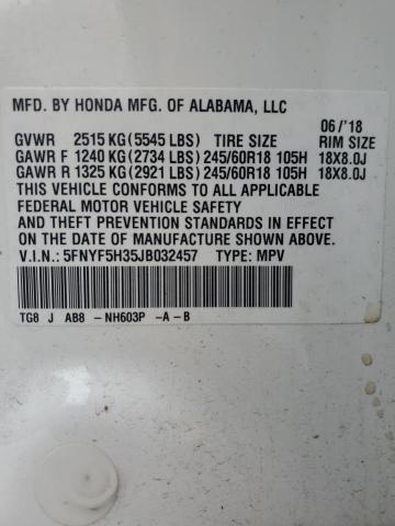 2018 HONDA PILOT EX 5FNYF5H35JB032457