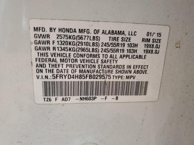 2015 ACURA MDX ADVANC 5FRYD4H85FB029575
